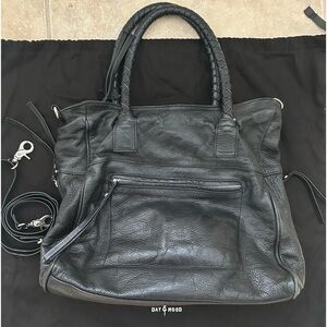Day & Mood black boho leather handbag